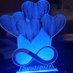 Lámparita 3D Corazones