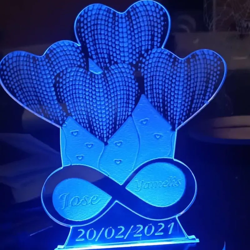 Lámparita 3D Corazones