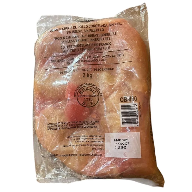 Pechuga de pollo sin piel sin hueso sin filetillo