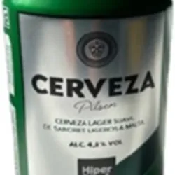 CONTENEDOR CERVEZA LAGER  HIPERDINO 33 cl 4,8% ALCOHOL