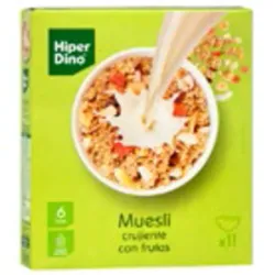 HIPERDINO MUESLI CRUJIENTE CON FRUTAS ESTUCHE 500g
