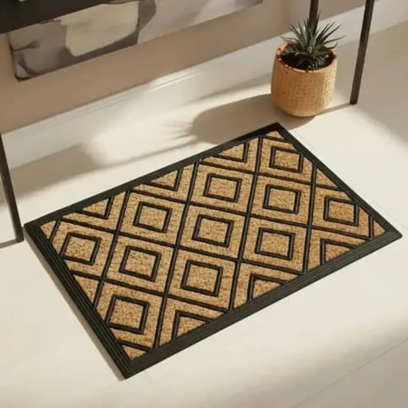 Alfombra de coco trenzado y goma
