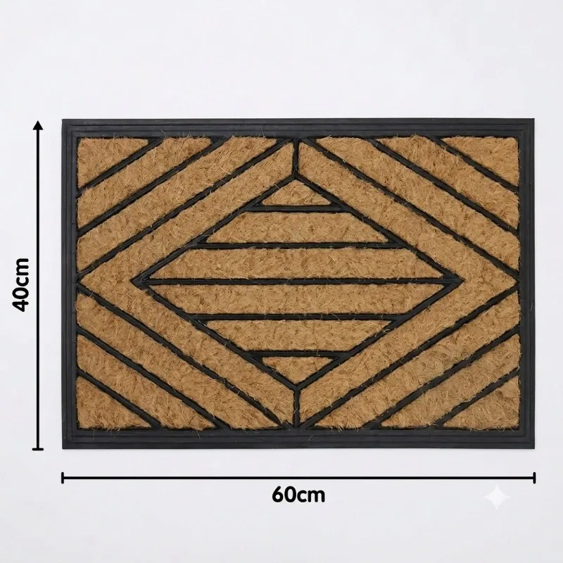 Alfombra de coco trenzado y goma