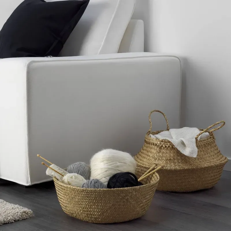 Cesta decorativa de junco marino