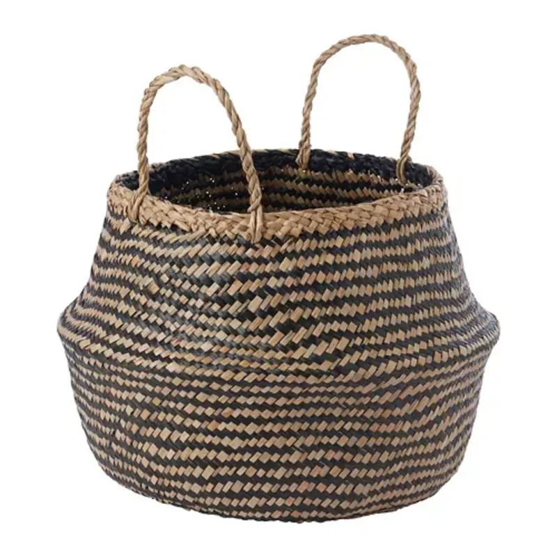 Cesta decorativa de junco marino
