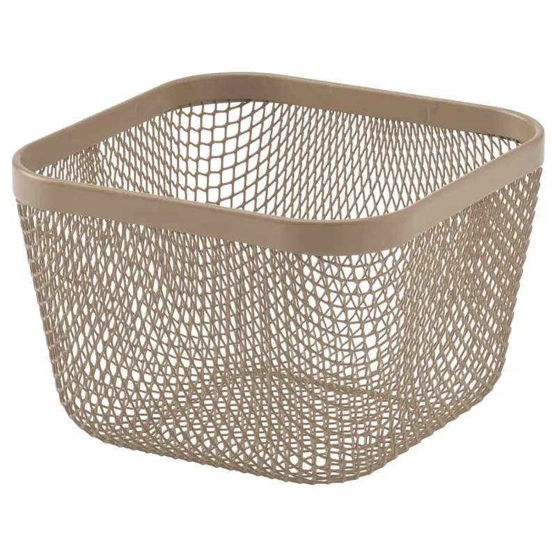 Cesta organizadora con tapa de bambú 