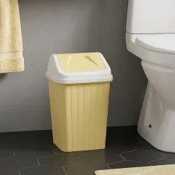 Cesto amarillo con tapa