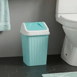 Cesto azul con tapa