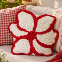 Cojín Flor de crochet