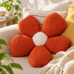 Cojín Flor de crochet