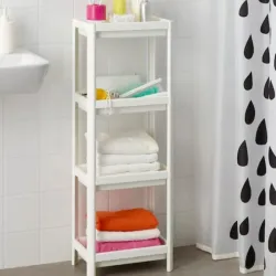Estante de cuatro pisos blanco