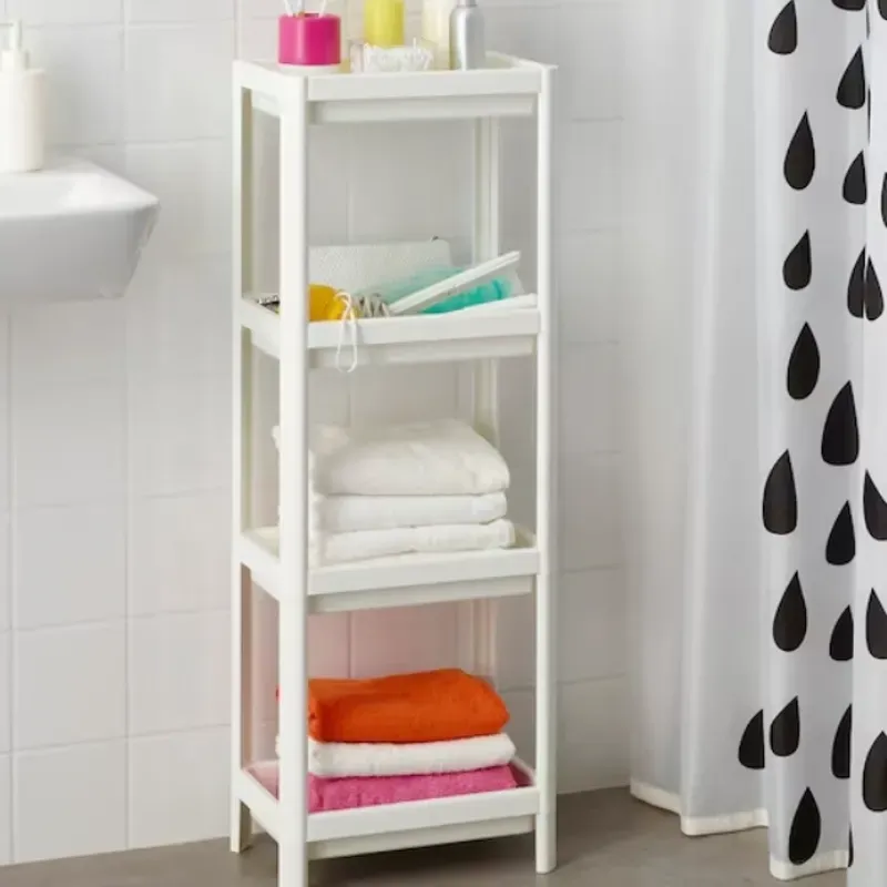 Estante de cuatro pisos blanco