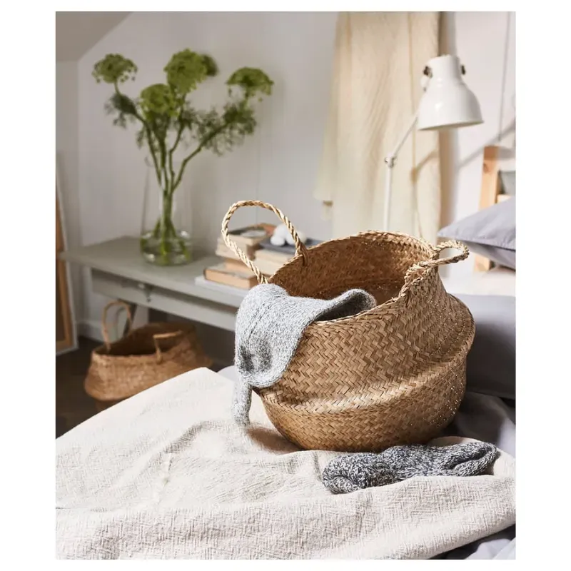 Cesta decorativa de junco marino