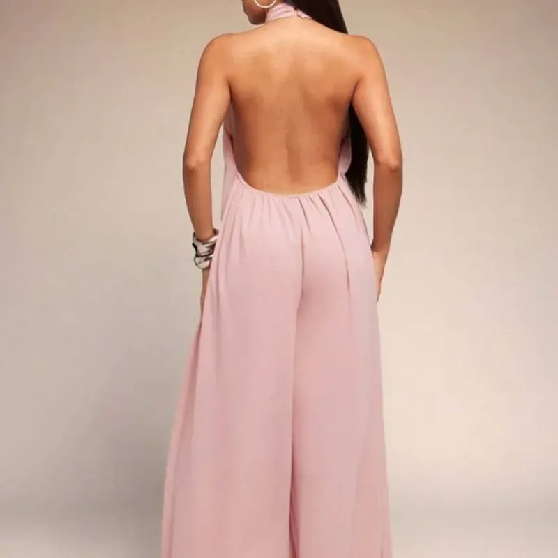 Mono de pierna ancha rosa