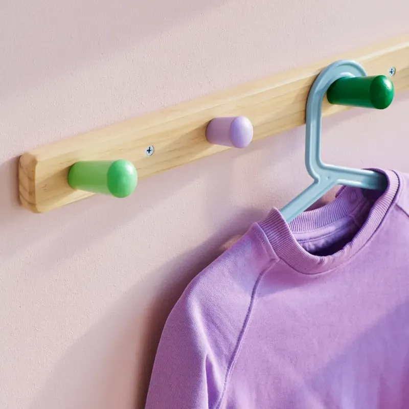 Perchero de madera con 4 ganchos