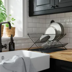 Platero de acero con revestimiento en negro