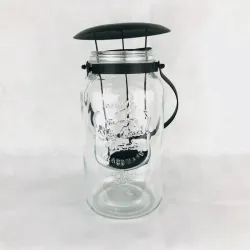 Porta velas de cristal y acero 