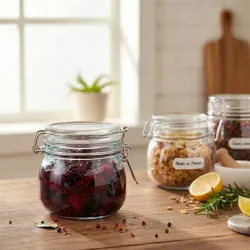 Pote de cristal con tapa a presión 0.5L