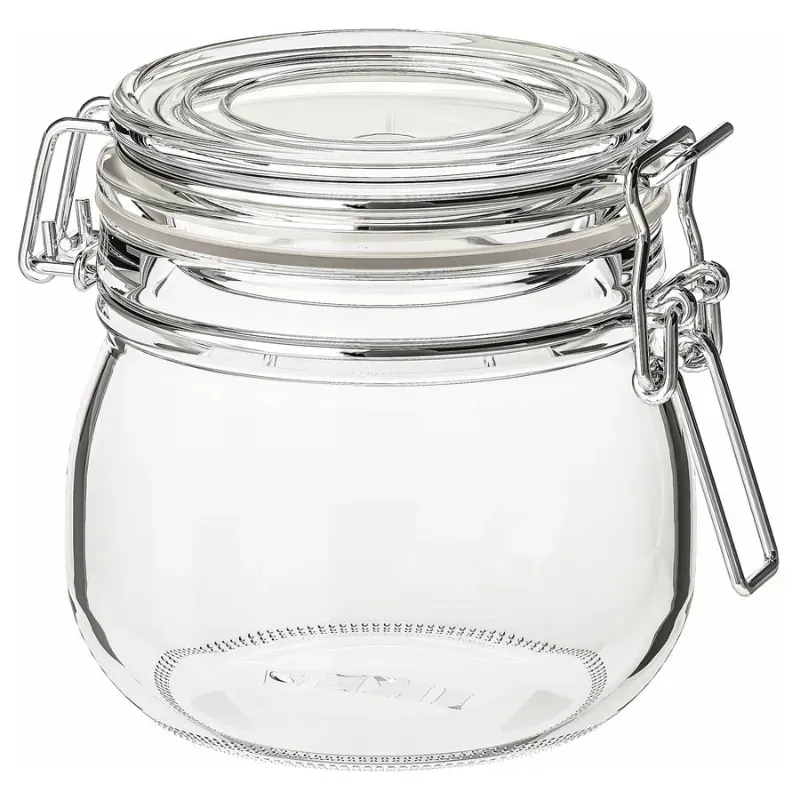 Pote de cristal con tapa a presión 0.5L