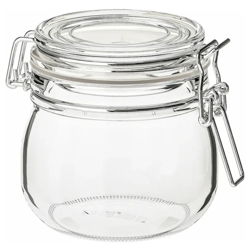 Pote de cristal con tapa a presión 0.5L