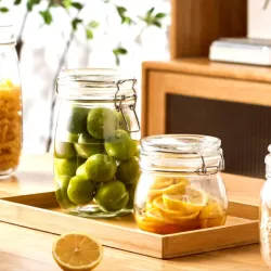 Pote de cristal con tapa a presión 1L