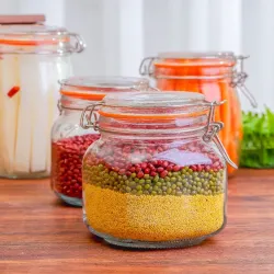 Pote de cristal con tapa a presión