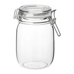 Pote de cristal con tapa a presión 
