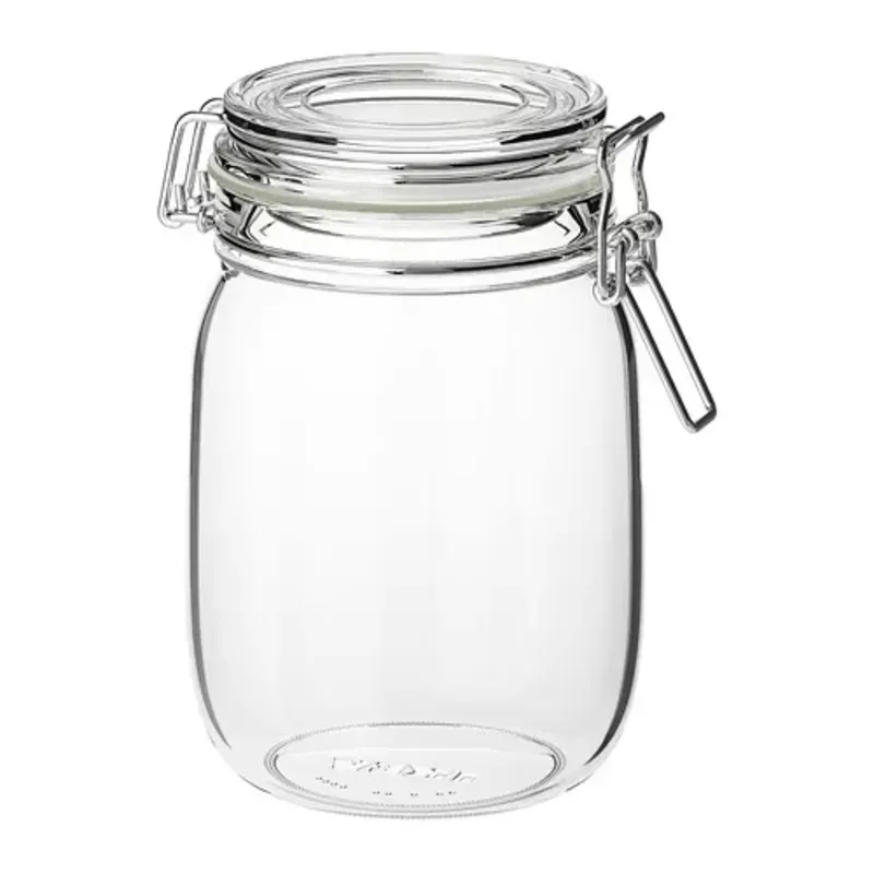 Pote de cristal con tapa a presión 
