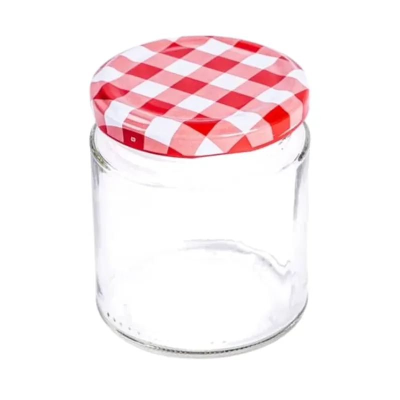 Pote de cristal con tapa de metal