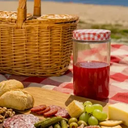 Pote de cristal con tapa metálica 