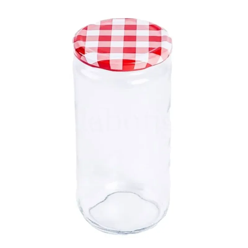 Pote de cristal con tapa metálica 