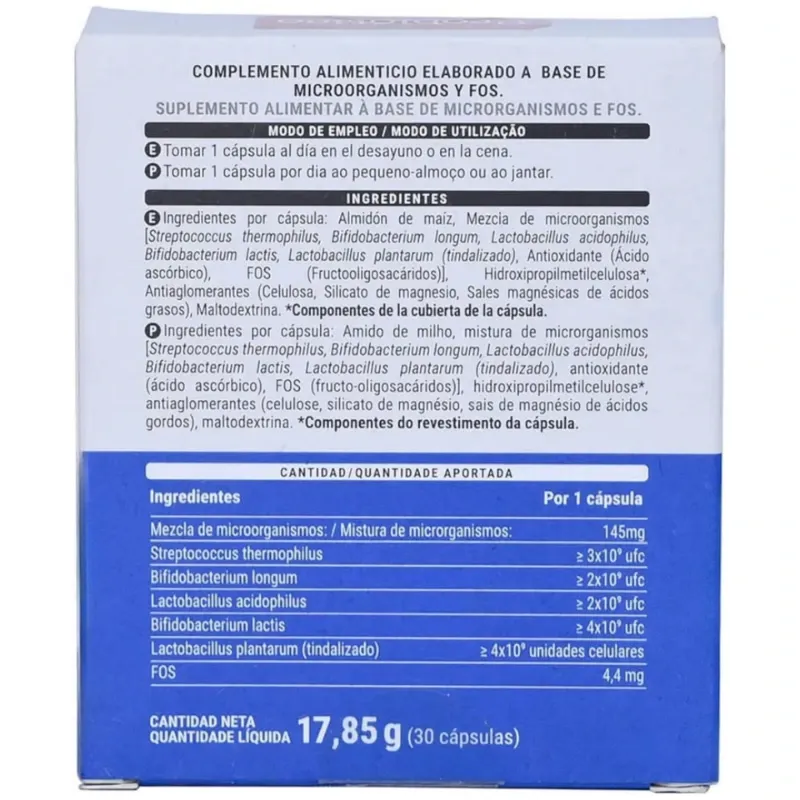 Probiótico - apoyo digestivo. 30 cápsulas