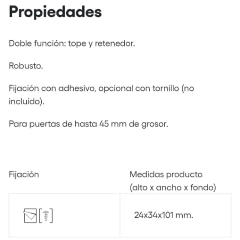 Retenedor de puerta autoadhesivo