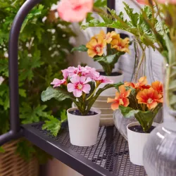 Set de 3 macetas artificiales con flores