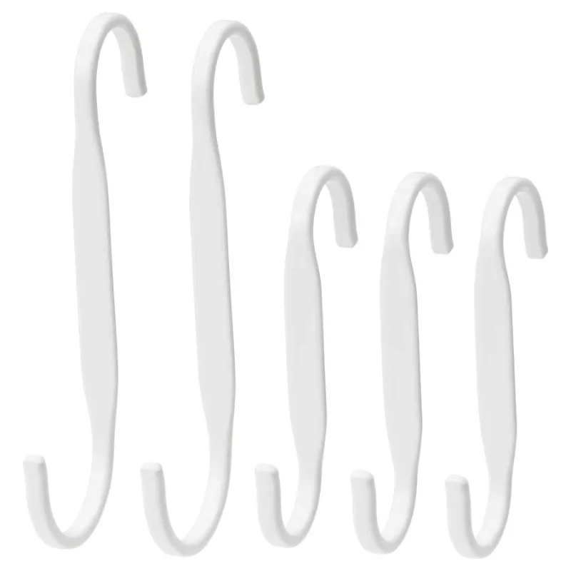 Set de cinco ganchos blancos