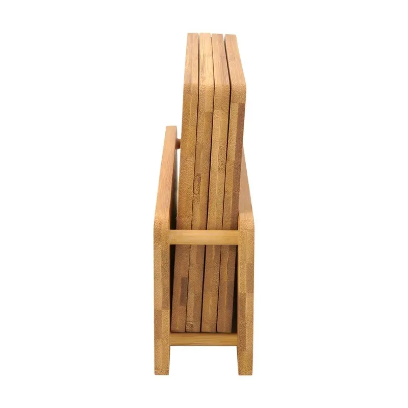 Set de cuatro tablas con soporte de bambú 
