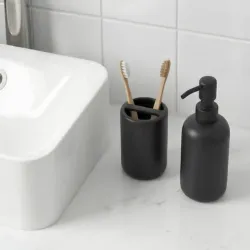 Set de dispensador de jabón y portacepillos de cerámica