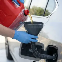 Set de embudo con extensión flexible y bomba  para combustible