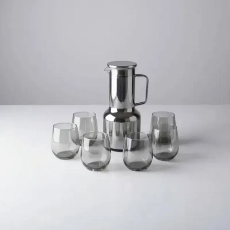 Set de jarrase cristal con seis vasos