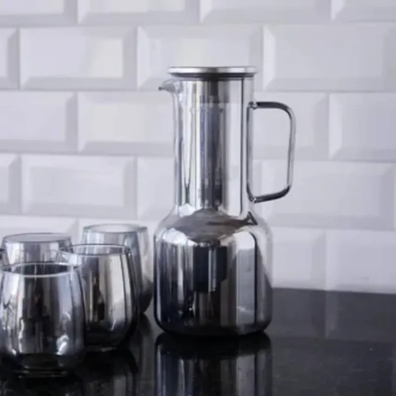 Set de jarrase cristal con seis vasos