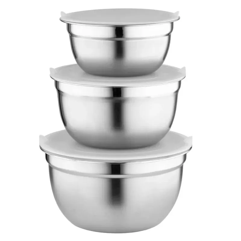 Set de tres bowls de acero inoxidable 