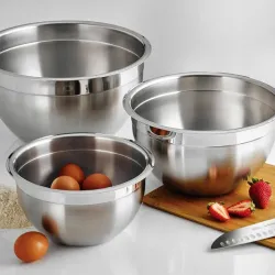 Set de tres bowls de acero inoxidable 