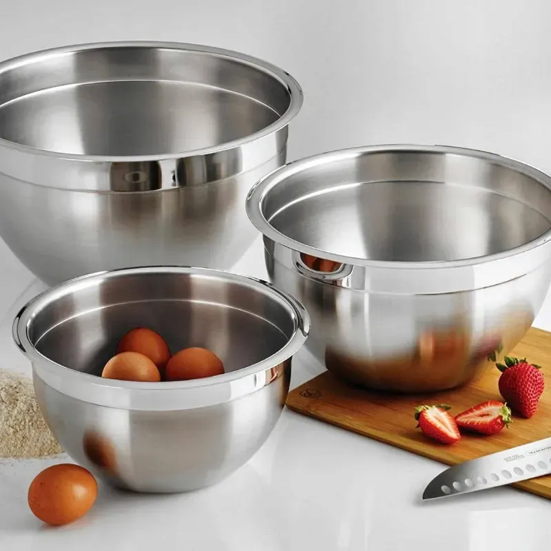 Set de tres bowls de acero inoxidable 