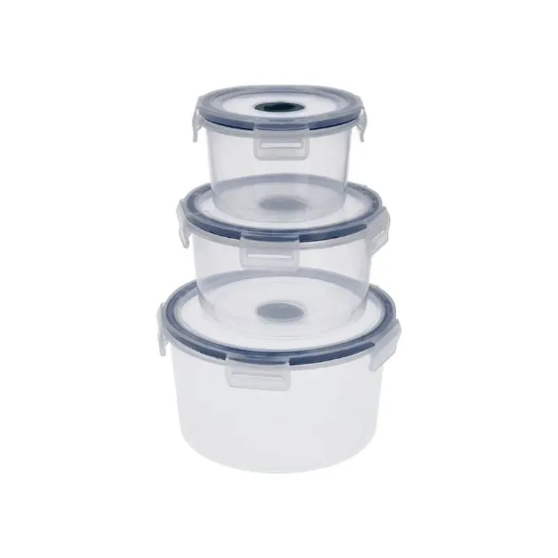 Set de tres pozuelos con tapa a presión 