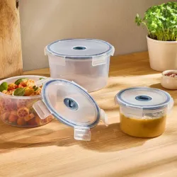 Set de tres pozuelos con tapa a presión 