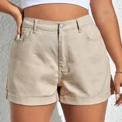 Short de mezclilla beige