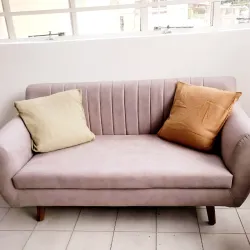 Sofa gris de dos plazas