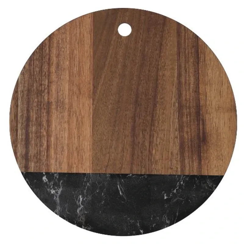 Tabla de madera y mármol
