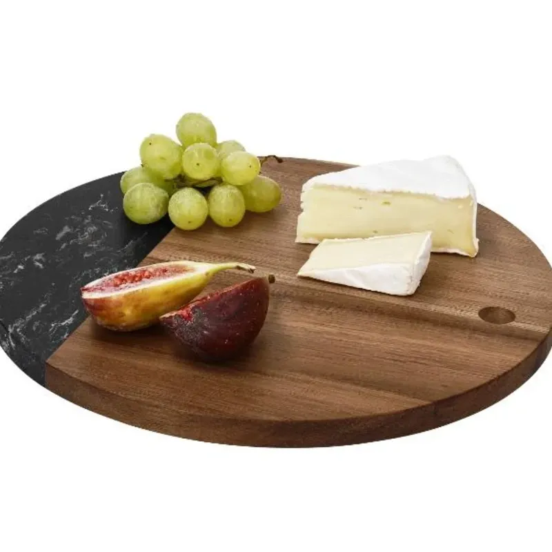Tabla de madera y mármol