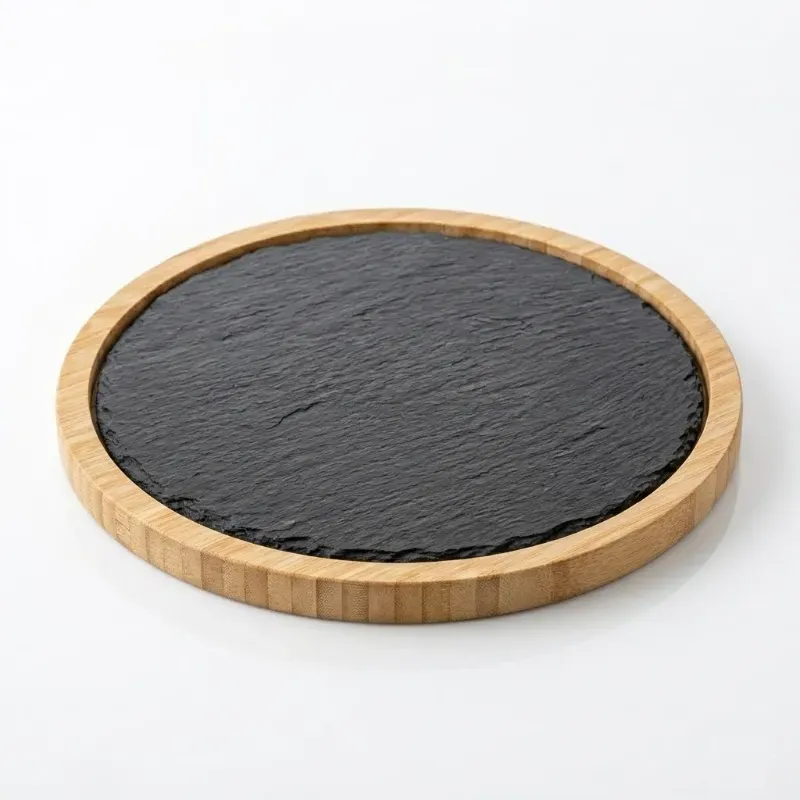 Tabla para servir con roca pizarra
